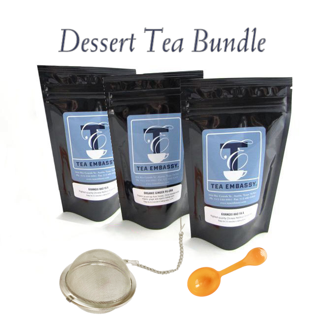 Dessert Teas Bundle | Tea Flight for the Sweet Tooth | 3 Teas, 1 Spoon, & 1 Tea Ball Strainer