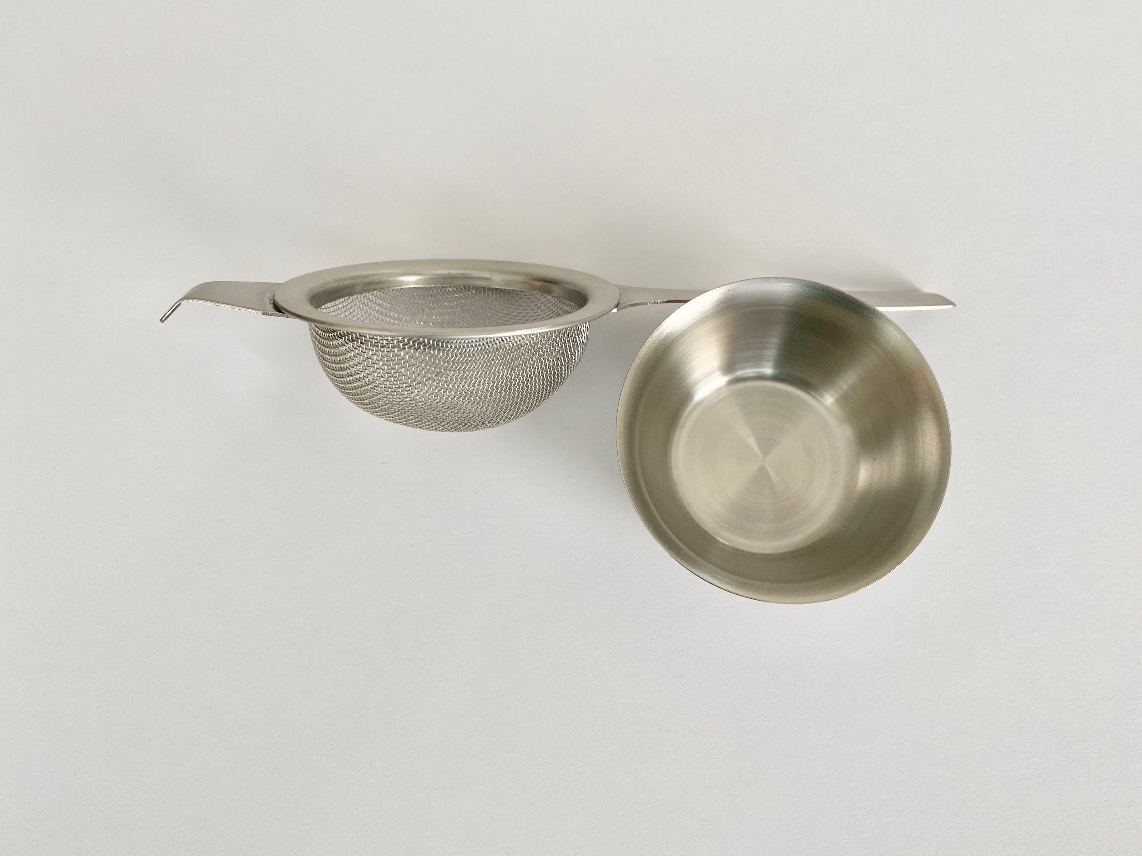 Tea Strainer - Stainless Steel with drip tray